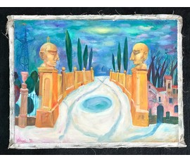 Клинов Артур "Желтые статуи", 1998 год, 60/45 см №1788