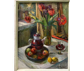 Рожков В.З. Натюрморт 1986 г. Холст, масло. Размер 60х80 см. №1266