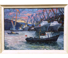 Фото: Картина "Порт". 1982г. - Артикул №347