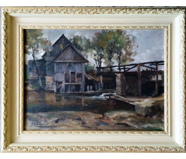 Картина"Подворье". Корженевский А.С. 1987г. №393