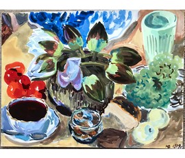 Михеева В.Н. Натюрморт. Акварель, 1979 год; 48х36 см №1552