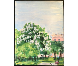 Минск. Михеева В.Н. Михайловский сквер. Акварель, 1970-е гг; 48х36 см №1553