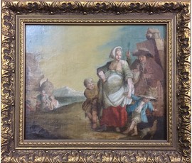 Картина "Семейная сцена", XIX век №506
