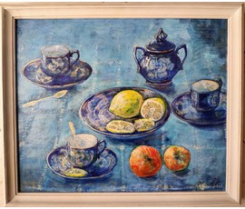 Фото: Грибова Алла Владимировна (1935 г.р.) "Синий натюрморт", 1999 год - Артикул №1583