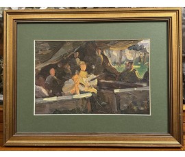 Стасевич И.Н. Этюд к работе "В минуты отдыха". Картон, масло. Размер 43,5х34 см. № 3562