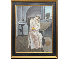 Скрипниченко Г.С "Чаканне", 1967г. ДВП, масло. Размер 59х46 см. № 3926