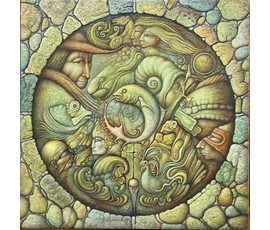 Петрань В. "Круговерть", 2021г. Холст, масло. Размер 70х70 см. № 3950