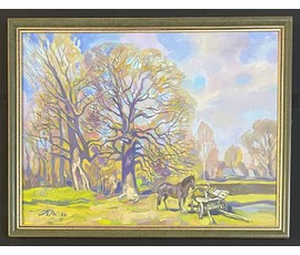 Поплавский Г.Г "Тёплый день", 2004г. Холст, масло. Размер 45х60 см. № 3606