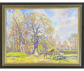 Поплавский Г.Г "Тёплый день", 2004г. Холст, масло. Размер 45х60 см. № 3606