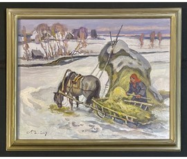 Фото: Поплавский Г.Г "Зима на исходе", 2007г. Холст, масло. Размер 40х50 см. № 3607 - Артикул №3607