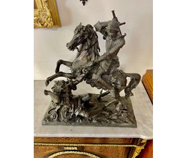 Скульптура "Сражение".Европа,19 век. Бронза. Размер 41,5х40 см. № 2885
