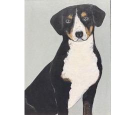 Фото: Лисовский А.С "Собачка", 2026г. Холст, акрил. Размер 40х30 см. № 3883 - Артикул №3883