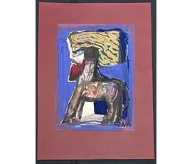 Акулов В.И "Кентавр", 2006г. Картон, акрил, смешанная техника. Размер с паспарту 50х70 см. № 3535