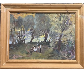 Фото: Савельев Ф.В "Ракиты", 1970 год. Картон, масло. Размер 50х70 см. № 3956 - Артикул №3956