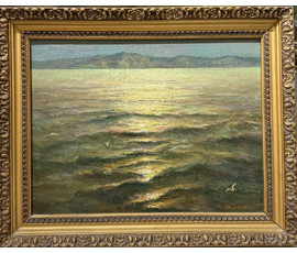 Багрянцев Н.М "Море. Лунная дорожка", ДВП, масло. Размер с рамой 61х49 см. № 3588