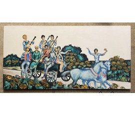 Кищенко А.М. Ранний "Праздник" или "Агитбригада", 1980г. Холст, масло. Размер 100х200 см. № 3303