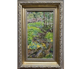 Жолток В.К "Ручеёк", этюд. Картон, масло. Размер с рамой 36,5х53 см. № 3801