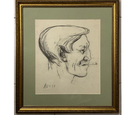 Щемелёв Л.Д. Бумага, карандаш. 1964г. Размер с рамой и паспарту 47х52 см. № 2810