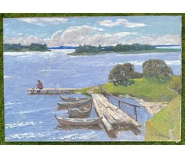 Савицкий В.Н "Тёплый день", 1982г. Холст, масло. Размер 80х115 см. № 3631