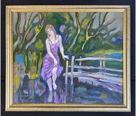 Фото: Поплавский Г.Г "У озера", 2014г. Холст, акрил. Размер с рамой 58х68 см. № 3621 - Артикул №3621