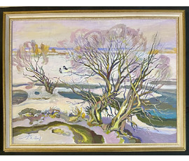 Поплавский Г.Г "Браславщина.Талая вода", 2008г. Холст, акрил. Размер 60х80 см. № 3618