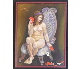 Поплавский Г.Г Каталожная работа "Меланхолия", 1992г. Холст, масло. Размер 65х60 см. № 3617