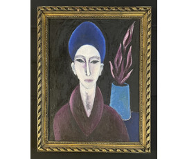Кищенко А.М. Ранний "Женский портрет с цветком", 1960г. Холст, масло. Размер 80х60 см. № 3229