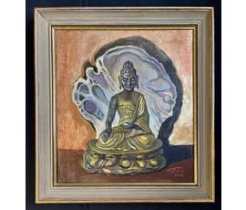 Фото: Поплавский Г.Г. Каталожная работа "Юный Будда из Улан-Батора", 2014г. Холст, акрил.Размер с рамой 63х68 см. № 3650 - Артикул №3650