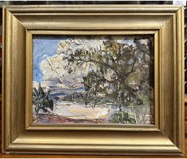 Аракчеев Б.В "Лето в Камне", 1987г. Холст, масло, картон. Размер 16х22см. № 3265