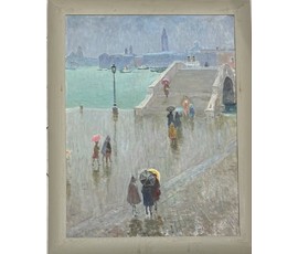 Козловский А.С "Дождь в Венеции", 2007г. Холст, масло. Размер с рамой 50х63 см. № 3747