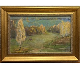 Фото: Борозна Л.Т "Пейзаж". Картон, масло. Размер с рамой 64х45 см. № 3841 - Артикул №3841