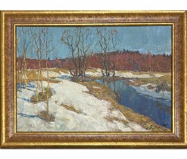 Козловский А.С "Весна", 1964г. ДВП, масло. Размер с рамой 60х44,5 см. № 3752