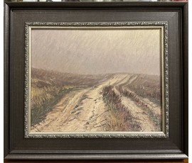 Шкарубо В.Ф "Дорога", 1996г. ДВП, масло. Размер 32х26см. с рамой 41,5х35,5 см.№ 3310