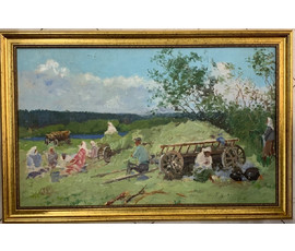 Фото: Дорошевич Ф.И. "После работы". Холст, масло. Размер 45х73 см. № 2607 - Артикул №2607