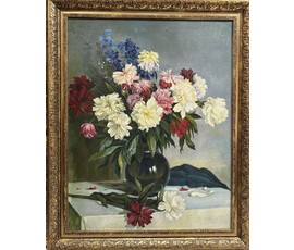 Щербаков Б.В "Натюрморт с пионами".Холст, масло. Размер 88,5х68 см. №1678