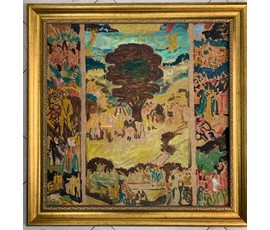 Кищенко А.М. "Будущий триптих",1983г. Картон, масло. Размер с рамой 84х84 см. №1600