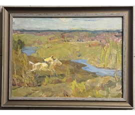 Козловский А.С.Этюд. Картон, масло. Размер с рамой 55,5х43 см. № 3890