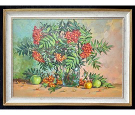 Житковский А.А "Рябина", 2021г. Холст, масло. Размер 50х70 см. № 2623