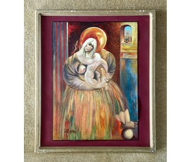 Скрипниченко Г.С. Каталожная работа "Маці", 1967г. Картон, масло. Размер с рамой и паспарту 65х55 см. № 3968