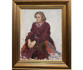 Фото: Козловский А.С "Портрет", 1956г. Холст на картоне, масло. Размер с рамой 39,5х45,5 см. № 3843 - Артикул №3843