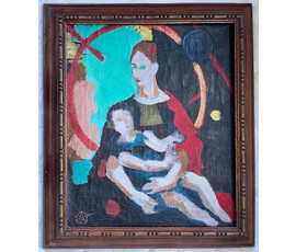 Кищенко А.М "Мадонна с младенцем", 1979г. Холст, масло. Размер 44,5х37 см. № 2735