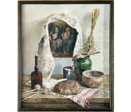 Ходорович В.П "Хлеб", 1985 г. Холст, масло. Размер с рамой 63,5х73,5 см. № 4082