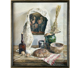 Ходорович В.П "Хлеб", 1985 г. Холст, масло. Размер с рамой 63,5х73,5 см. № 4082