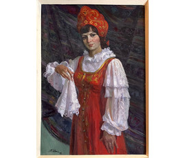 Явич П.М. (ученик Пэна Ю.М) "Комсомолка",1978г. Холст, масло.Размер 100х70 см. № 2890