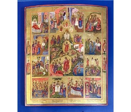 Праздники. Ветка, 19 век. Размер 45,5х54 см. № 3708