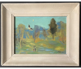 Щемелёв Л.Д "Вясна ў Раўбічах", 1990г. Размер в раме 38,5х47,5 см., без 25х35 см. № 3286