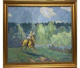 Козловский А.С "Пейзаж", 1968г. Холст, масло. Размер с рамой 92,5х82,5 см. № 3813