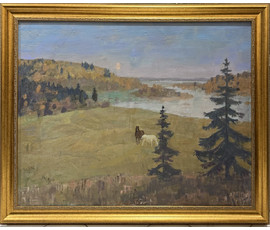 Козловский А.С "Тихая песня"", холст, масло. Размер с рамой 114х93.5 см. № 3754