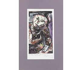 Акулов В.И "Фотограф-лицеист", 2004г. Смешанная техника. Размер с паспарту 36х56 см. № 3499