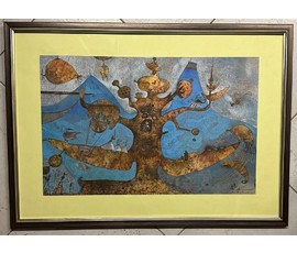 Овчинников А.М. Смешанная техника. Гуашь. акварель. 1999г. Размер 37х55,5 см. С паспарту 45х64 см. № 3069